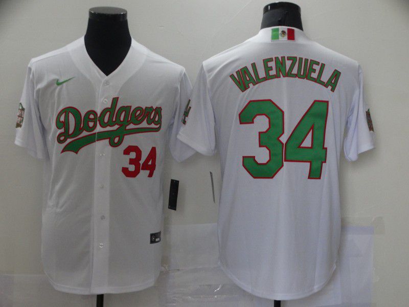 Men Los Angeles Dodgers #34 Valenzuela White Game 2021 Nike MLB Jerseys->new york jets->NFL Jersey